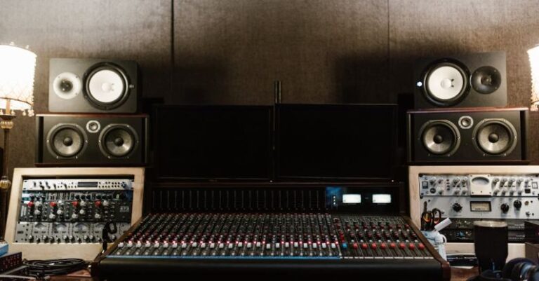 Amplifiers - Amplifiers and Sound Mixer in Recording Studio